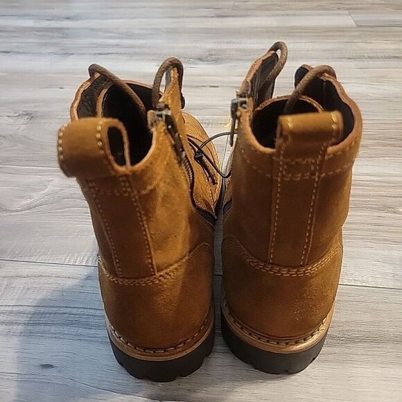 Frye Russell Boots Mens 10M Brown Suede Leather Lace-Up‎ Zip Side Stylish NEW - Picture 3 of 9